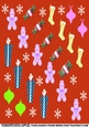Christmas Collage Backing Paper With Snowflakes, Candy, Gingerman