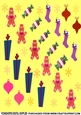 Christmas Collage Background Paper With Snowflakes, Ornaments