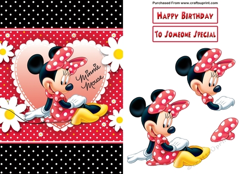 Minnie Mouse A5 Decoupage