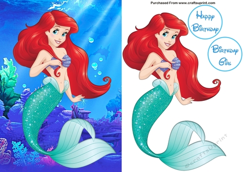Ariel The Little Mermaid A5 Decoupage