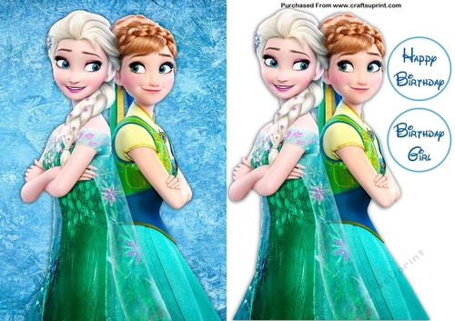 Frozen Elsa and Anna A5 Decoupage