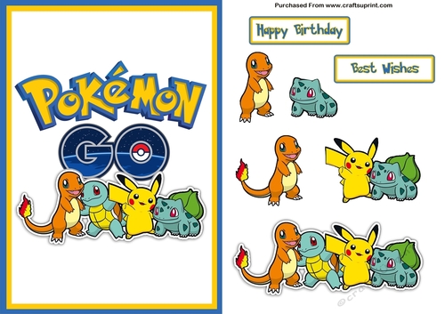 Pokemon Go A5 Decoupage