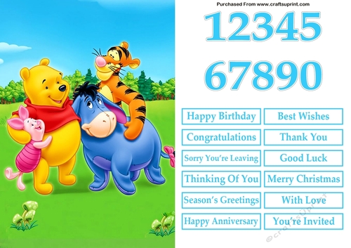 Winnie the Pooh and Friends A5 Quick Card