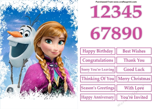 Frozen Anna and Olaf A5 Quick Card