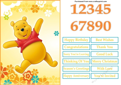 Happy Winnie the Pooh A5 Quick Card