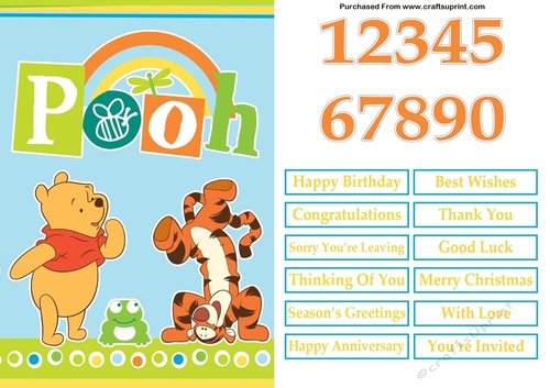 Winnie the Pooh and Tigger A5 Quick Card