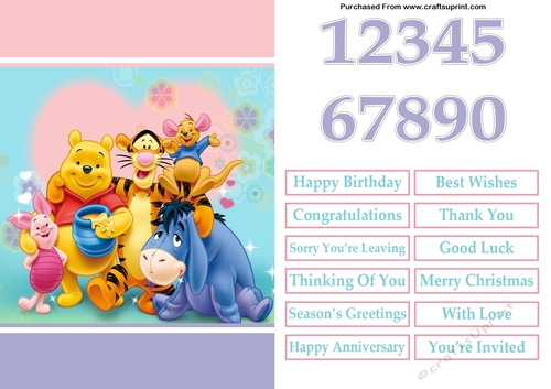 Winnie the Pooh and Friends A5 Quick Card