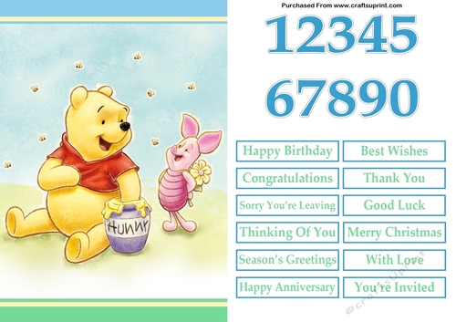 Winnie the Pooh and Piglet A5 Quick Card