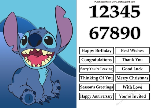 Stitch from Lilo and Stitch A5 Quick Card