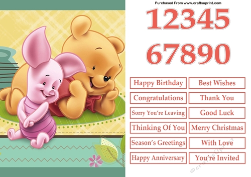 Baby Winnie the Pooh and Piglet A5 Quick Card