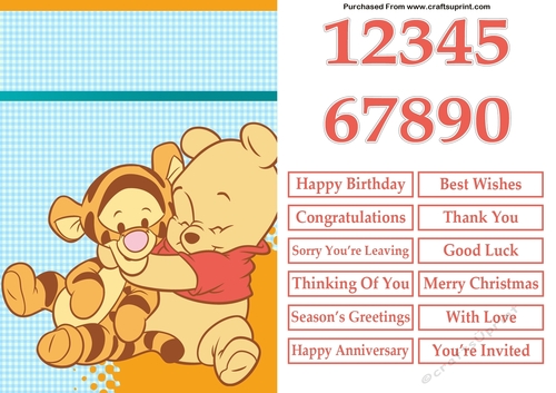 Baby Winnie the Pooh and Tigger A5 Quick Card