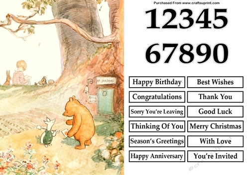 Vintage Winnie The Pooh and Piglet 2 A5 Quick Card