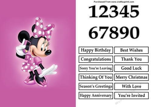 Minnie with Mobile Phone A5 Quick Card