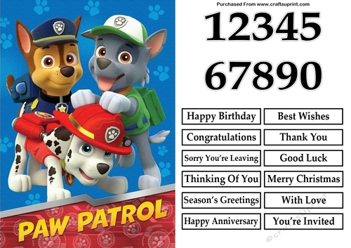 Paw Patrol Pups Birthday A5 Decoupage