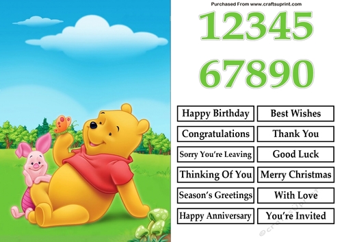 Winnie the Pooh and Piglet A5 Quick Card