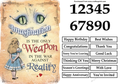 Alice In Wonderland Imagination A5 Quick Card