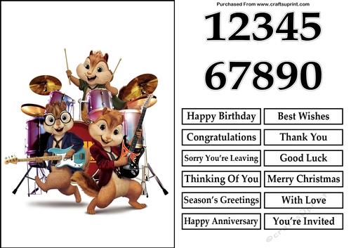 Alvin And The Chipmunks Band A5 Quick Card