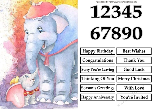 Dumbo and Mum A5 Quick Card