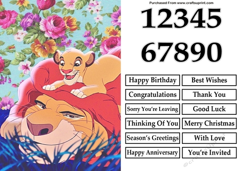 Lion King Simba and Mufasa A5 Quick Card