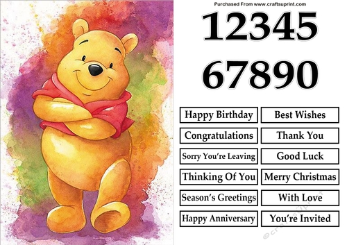 Winnie the Pooh Watercolour A5 Quick Card