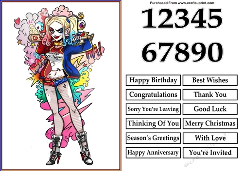 Harley Quinn Cartoon 2 Quick Card
