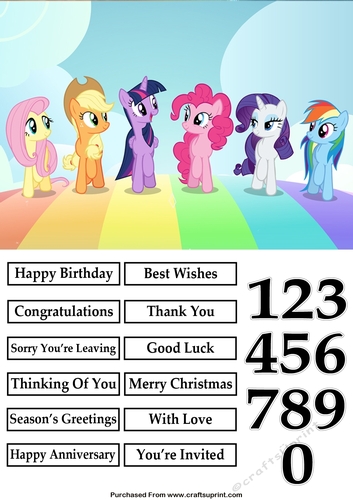 My Little Pony Characters A5 Quick Card