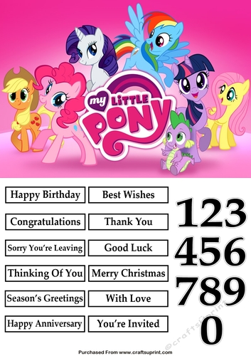 My Little Pony Characters 3 A5 Quick Card