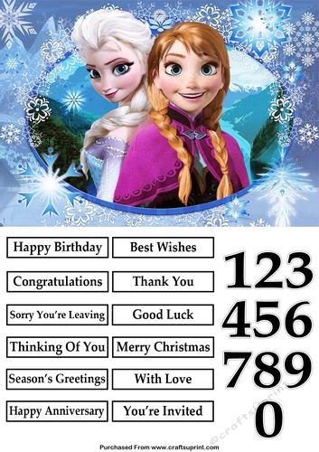 Frozen Elsa and Anna A5 Quick Card