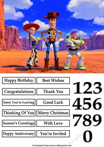 Toy Story A5 Quick Card