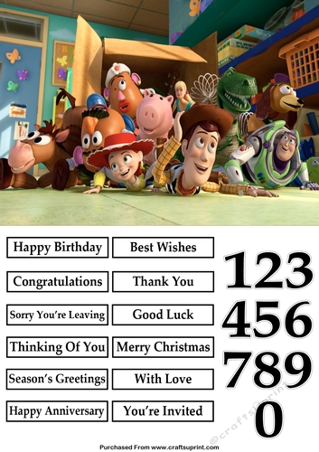 Toy Story Characters 2 A5 Quick Card