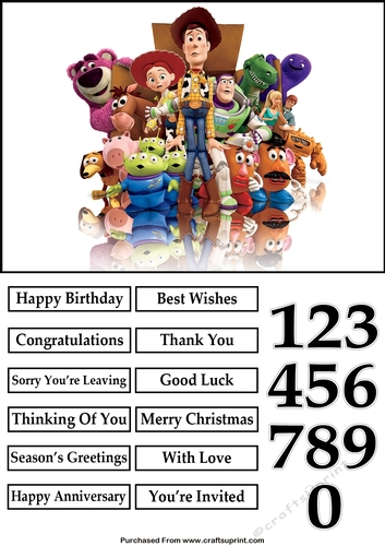 Toy Story Characters 3 A5 Quick Card