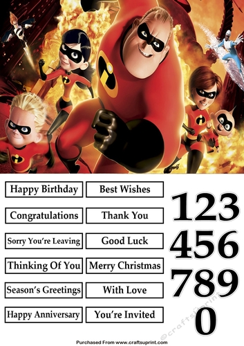 The Incredibles A5 Quick Card