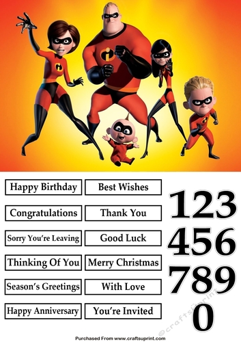 The Incredibles 2 A5 Quick Card