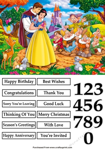 Snow White and Dwarfs A5 Quick Card