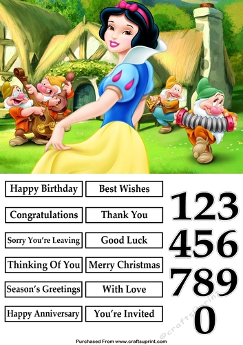 Snow White and Dwarfs Dancing A5 Quick Card
