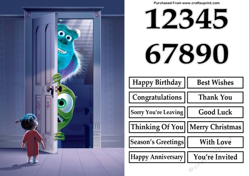 Monsters Inc Door A5 Quick Card