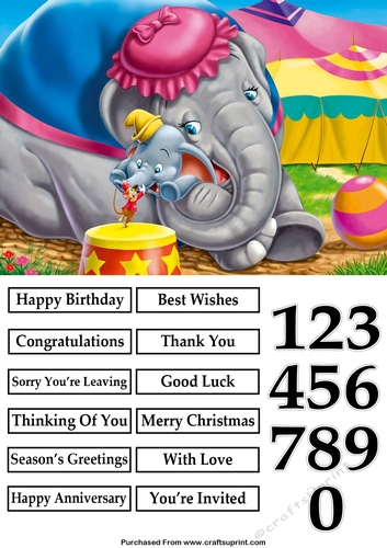 Dumbo and Mum A5 Quick Card
