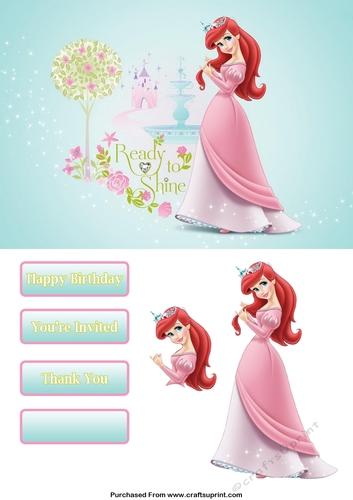 Ariel The Little Mermaid Step By Step Card