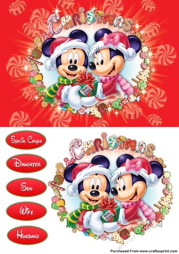 Mickey and Minnie Mouse Christmas Step By Step