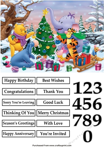 Winnie the Pooh and Friends Christmas Quick Card