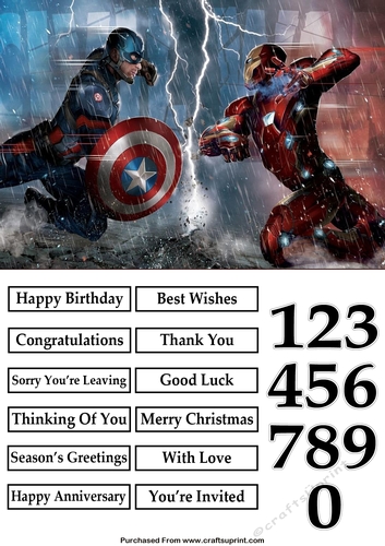 The Avengers Captain America and Iron Man Quick Card
