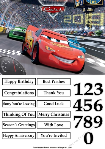 Cars Lightening McQueen Quick Card