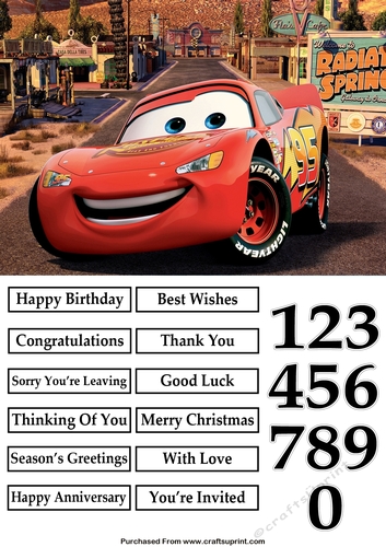 Cars Lightening McQueen 2 Quick Card