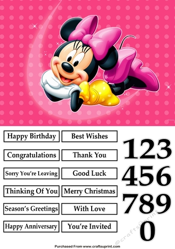 Minnie Mouse Day Dreaming Quick Card