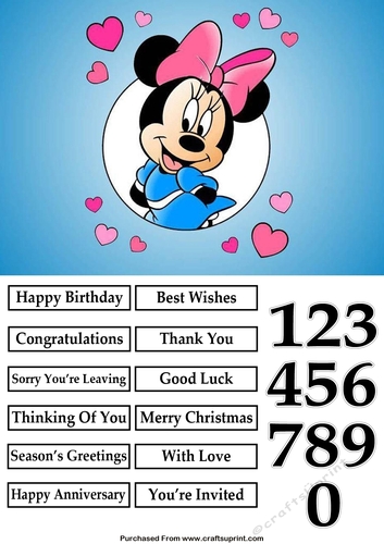 Minnie Mouse Hearts Quick Card
