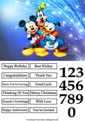 Mickey Mouse, Goofy & Donald Duck Quick Card