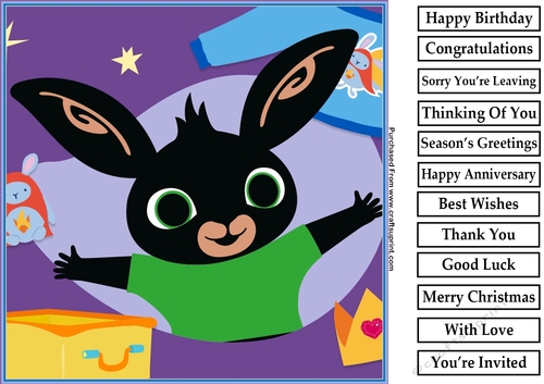 Bing Bunny 2 8x8 Birthday Card