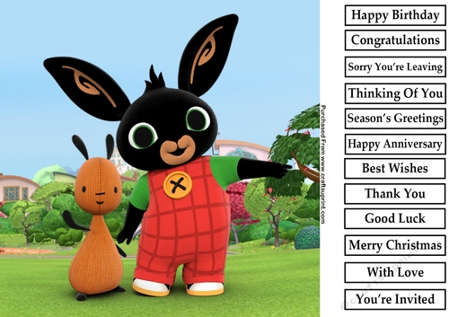 Bing Bunny 3 8x8 Birthday Card