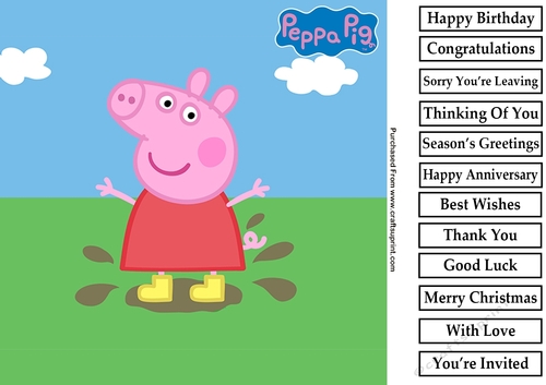 Peppa Pig 8x8 Birthday Card