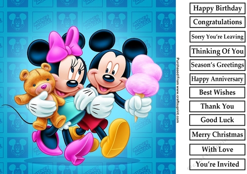 Mickey & Minnie Mouse 8x8 Quick Card